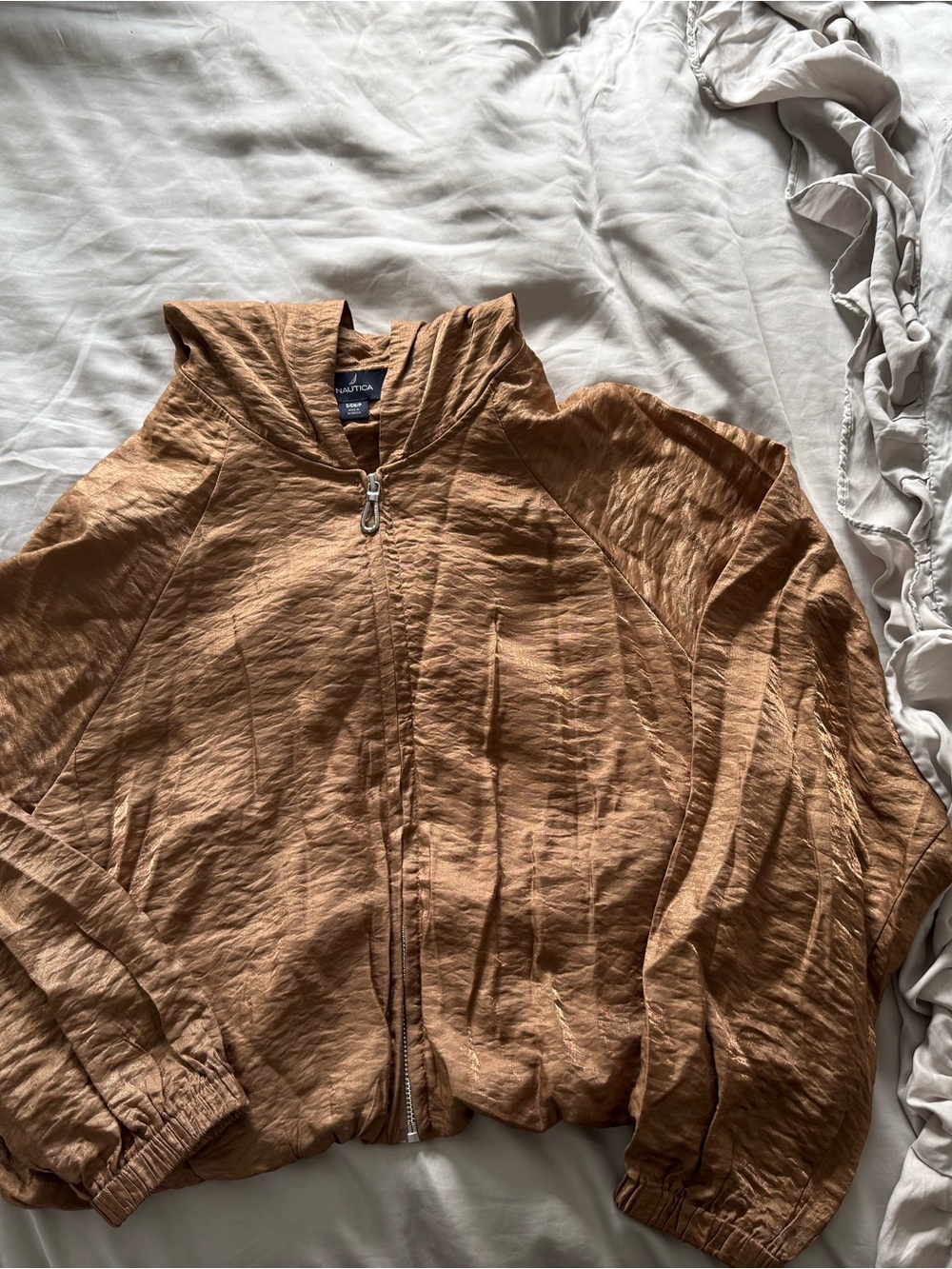 Nautica Lightweight Hooded Jacket in Beige